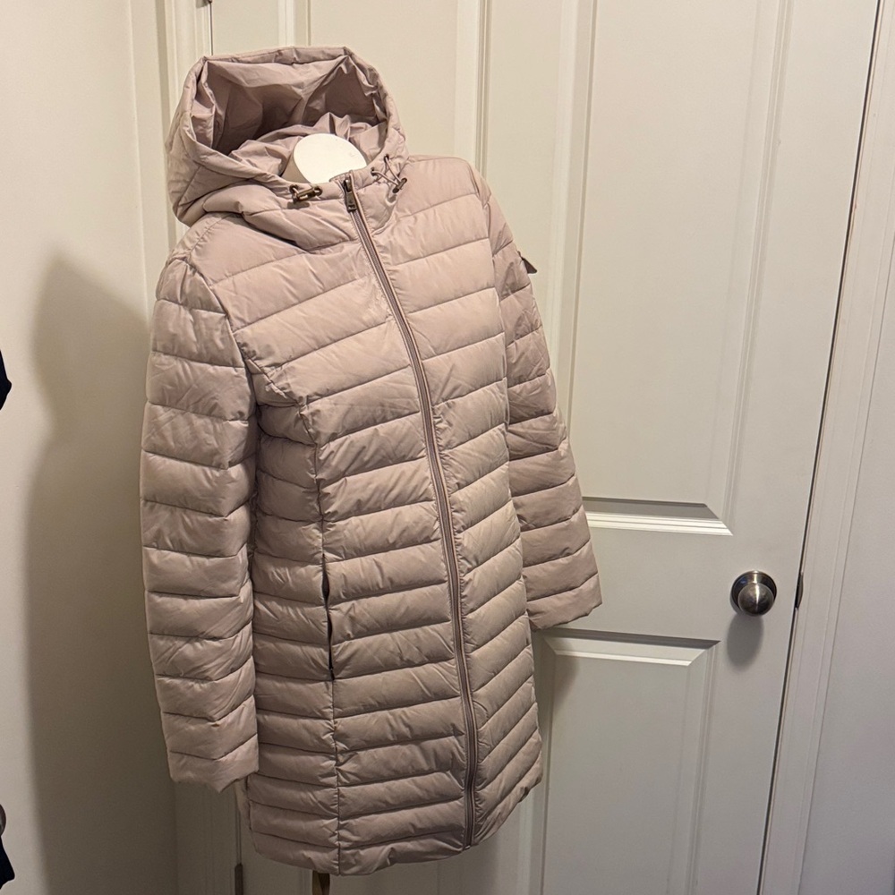 Ralph Lauren Light Beige Hooded Puffer Jacket, Women Size Large - Picture 2 of 11